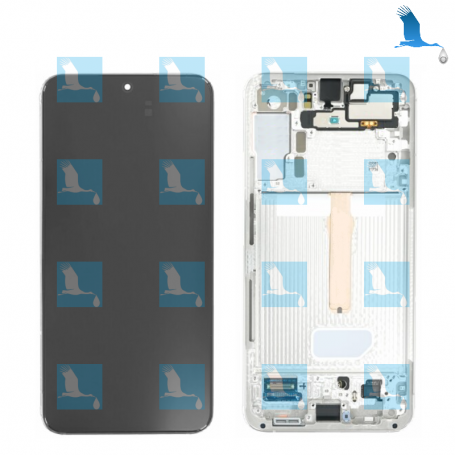 LCD + Touch + Frame - GH82-27500B/GH82-27501B - Weiss (Phantom white/Sky blue) - Galaxy S22+ (S906B) - service pack