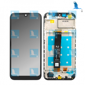 LCD touchscreen and frame  - 02352QNW - Schwarz - Huawei Y5 2019 (AMN-LX1)