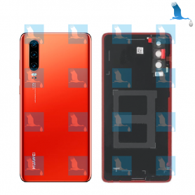 Battery cover - Backcover - 02352NMQ - Orange (Amber Sunrise) - Huawei P30 (ELE-L29) - fog