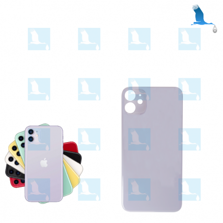 Hintere Glasrückwand - großes Loch - Violet - iPhone 11