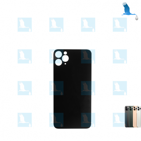 Hintere Glasrückwand - großes Loch - Schwarz - iPhone 11 Pro