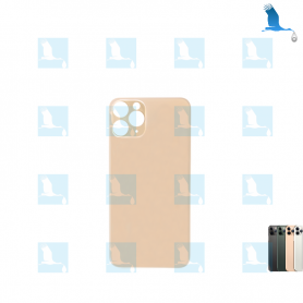 Copertura posteriore in vetro posteriore - Foro grande - Oro - iPhone 11 Pro - oem Copertura posteriore in vetro posteriore - Foro grande - Oro - iPhone 11 Pro - oem