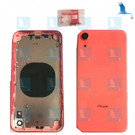 Back cover frame with glass - Coral - iPhone Xr - original - qor Back cover frame with glass - Coral - iPhone Xr - original - qor