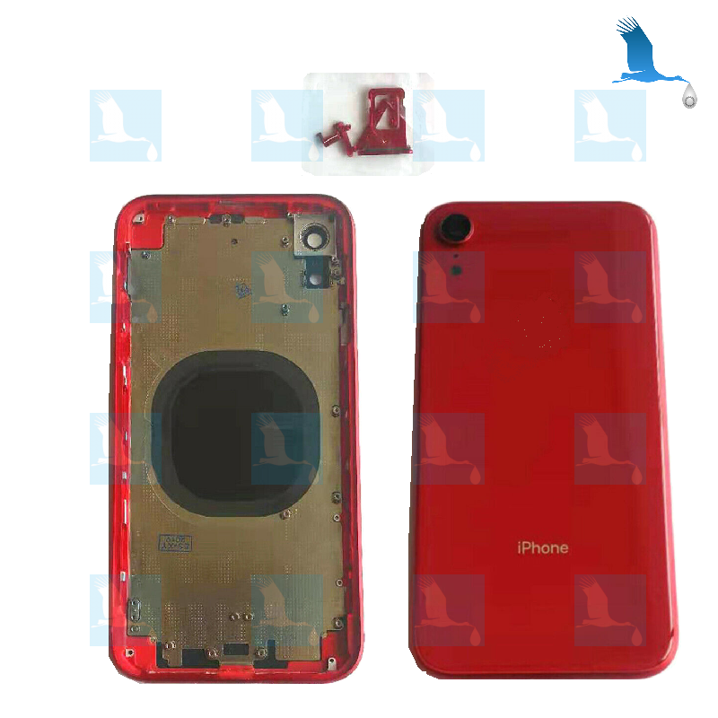 Boitier avec vitre arrière - Rouge - iPhone Xr - original - qor
