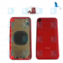 Back cover frame with glass - Red - iPhone Xr - original - qor