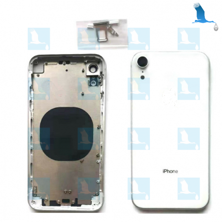 Back cover frame with glass - White - iPhone Xr - oem