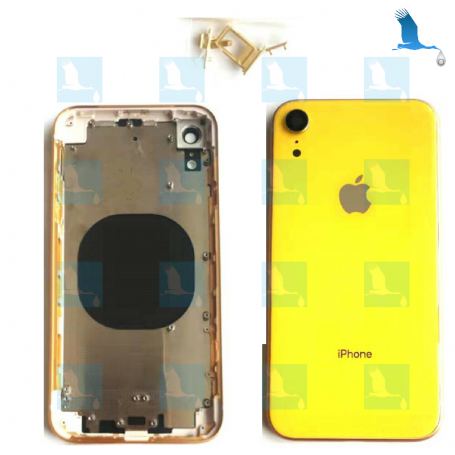 Back cover frame with glass - Yellow - iPhone Xr - original - qor