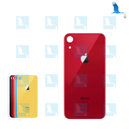 Vetro posteriore - Rosso - Grande apertura - iPhone XR - oem