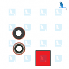 Rear Camera Lens with Frame Red - iPXR - QON