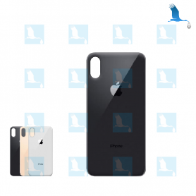 Vitre arrière - Grand orifice - Noir - iPhone XS - oem