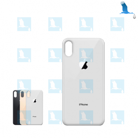 Vitre arrière - Grand orifice - Blanc - iPhone XS - oem