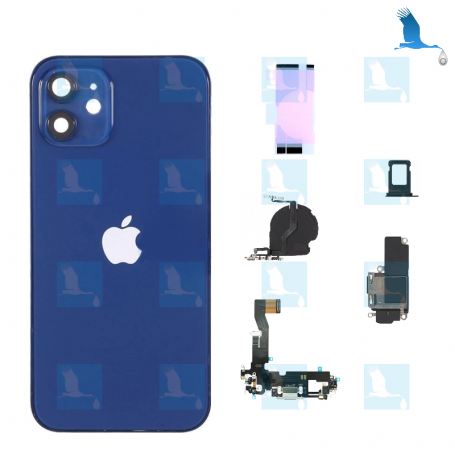 Rückschale mit Kleinteilen vormontiert + NFC - Blau - iPhone 12 (A2403) - oem
