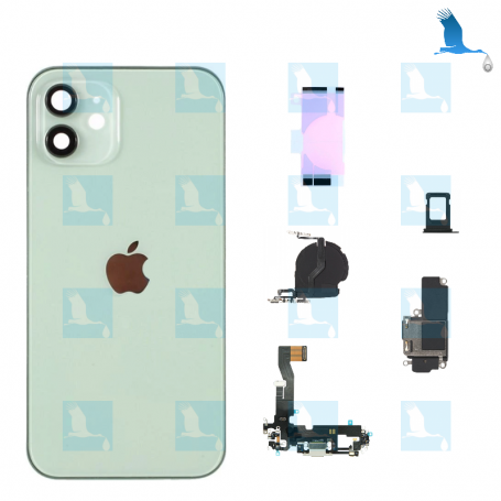 Rückschale mit Kleinteilen vormontiert + NFC - Grün - iPhone 12 (A2403) - oem