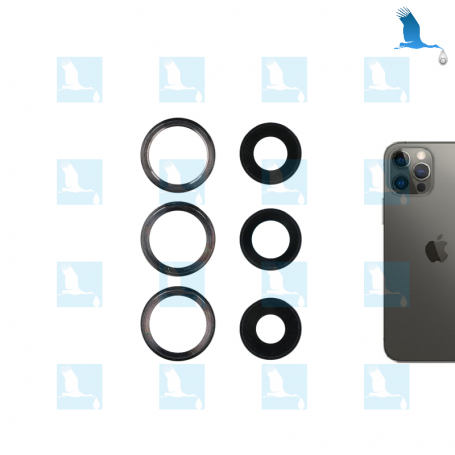 Camera lens with frame - Black - iPhone 12 Pro Max (A2411) - ori