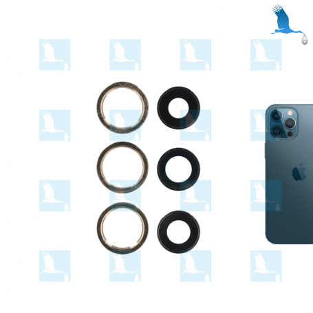 Camera lens with frame - Blue - iPhone 12 Pro Max (A2411) - ori