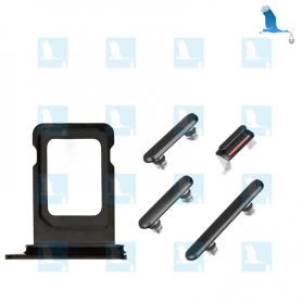 Support carte SIM double + Boutons - Noir - iPhone 11 / 11Pro / 11ProMax Support carte SIM double + Boutons - Noir - iPhone 11 / 11Pro / 11ProMax