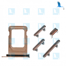 Support carte SIM double + Boutons - Or - iPhone 11 / 11Pro / 11ProMax Support carte SIM double + Boutons - Or - iPhone 11 / 11Pro / 11ProMax