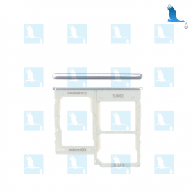 Support carte SIM et carte mémoire - GH98-44303B - White - Galaxy A40 (A405) - Original