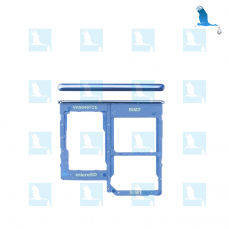 SIM and memory card holder - GH98-44303C - Blue - Galaxy A40 (A405) - Original