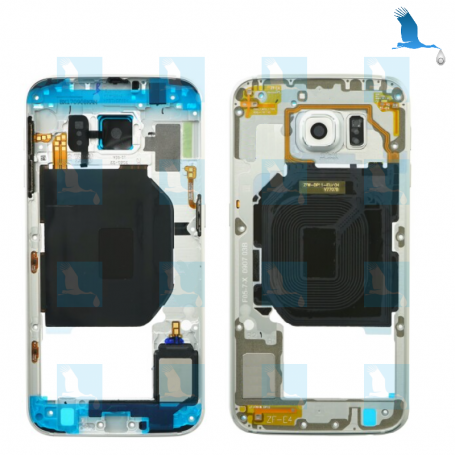 Middle frame - GH96-08583B - Blanc - Samsung S6 (SM-G920)