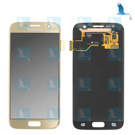 LCD & Touchscreen - GH97-18523C - Gold - Samsung S7 (SM-G930) - original - qor
