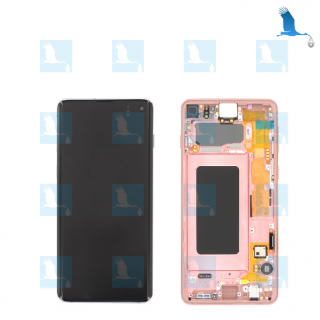 LCD, Ecran tactile, Châssis - GH82-18850D,GH82-18835D - Rose (Flamingo Pink) - Samsung S10 - G973F