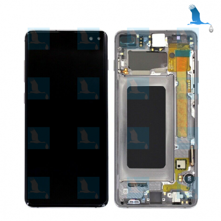LCD-Anzeige + Touchscreen + Rahmen - GH82-20442B,GH82-20567B - Schwarz ( Majestic Black) - Galaxy S10 5G - G977B - Orig