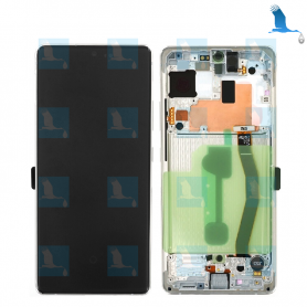S10 Lite - LCD+Touch+Frame - GH82-21672B,GH82-21992B - Blanc (Prism White) - S10 Lite (G770F / A91) - original - qor