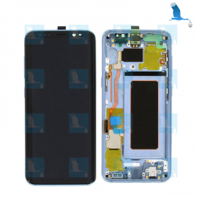 LCD + Touchscreen + Frame- GH97-20470D, GH97-20564D - Bleu - S8+ original - qor