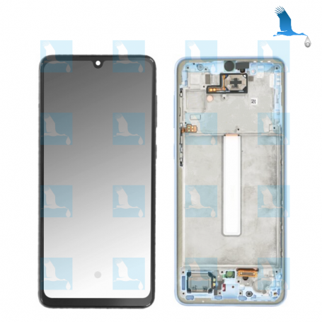 LCD Display + Touchscreen + Frame - GH82-28143C/GH82-28144C - Blau (Awesome blue) - Galaxy A33 5G (A336B) - ori
