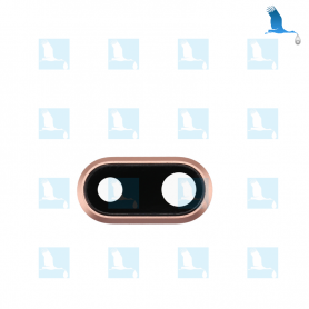 Rear Camera Frame With Lens - Gold -  iP8+ QON