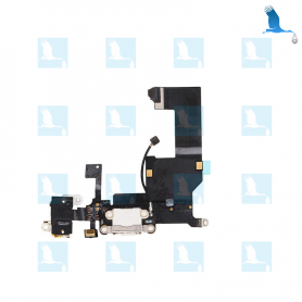 Charging Port & Audio Flex - White - iP5G - QON Charging Port & Audio Flex - White - iP5G - QON