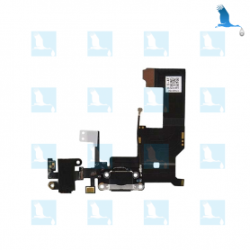 Charging Port & Audio Flex - Black - iP5G - QON Charging Port & Audio Flex - Black - iP5G - QON