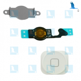 Home Button & Flex Assembly - Blanc - iPhone 5 - original - qor Home Button & Flex Assembly - Blanc - iPhone 5 - original - qor