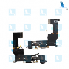 Charging Port Flex - Black - iP5S - QON Charging Port Flex - Black - iP5S - QON