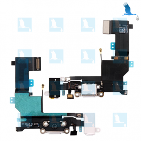 Charging Port Flex - White - iP5S - QON Charging Port Flex - White - iP5S - QON