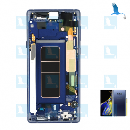 Note 9, LCD + Frame - GH97-22269B,GH97-22270B - Blau (Ocean Blue) - Galaxy Note 9 - N960 - qor