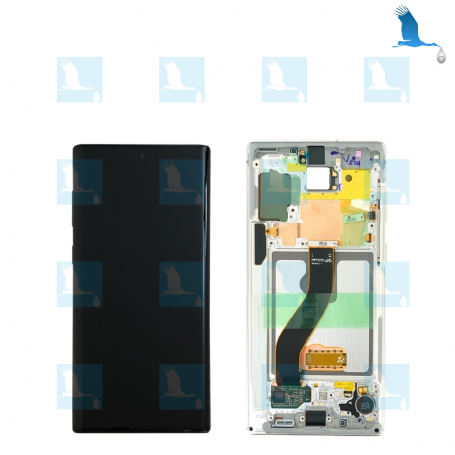 LCD + Frame - GH82-20817B,GH82-20818B - Bianco (Aura White) - Galaxy Note 10 - N970 - qor
