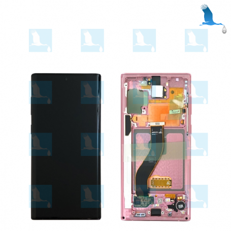 LCD + Châssis - GH82-20817F,GH82-20818F - Rose (Aura Pink) - Galaxy Note 10 - N970 - sp
