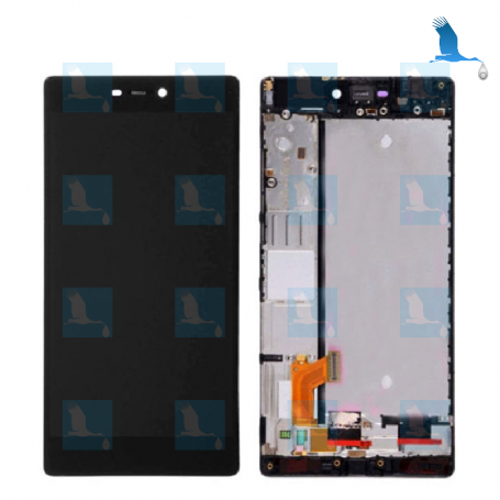 Affichage, Écran tactile et Châssis - 02350GRW - Noir - Huawei P8 (GRA-L09) - oem