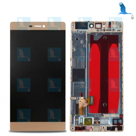 Display, Touch Screen and frame - 02350GSQ - Gold (Mystic Champagne) - Huawei P8 (GRA-L09) - oem