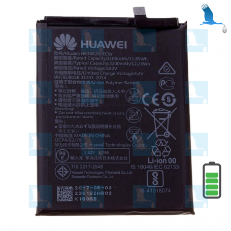 Batterie HB386280ECW - 24022182 / 24022351 - 3200 mAh - Huawei P10 (VTR-L09)/Honor 9 (STF-L09)