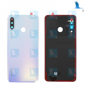 Verre de couverture arrière avec lentille - 02352VBH - Blanc (breathing crystal) - Huawei P30 Lite (MAR-LX1M) - service pack Verre de couverture arrière avec lentille - 02352VBH - Blanc (breathing crystal) - Huawei P30 Lite (MAR-LX1M) - service pack