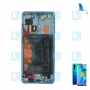 P30 Pro, LCD + Frame - 02352PGE - Blau (Aurora Blue) - Huawei P30 Pro (VOG-L29) - Original - qor