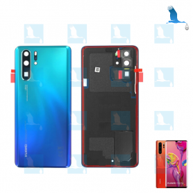 Battery cover - 02352PGL - Bleu (aurora blue) - P30 Pro/P30 Pro new edition (VOG-L29) - service pack