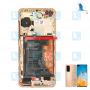 P40, LCD + Chassis + Batterie - 02353NFV - Or - Huawei P40 (ANA-N29) - Original - qor
