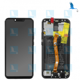 LCD, Touchscreen & Frame - Black - 02352DKK - Huawei Mate 20 Lite