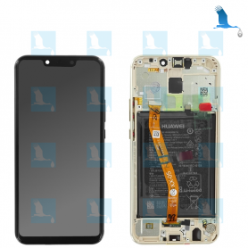 LCD, Touchscreen & Frame - Gold - 02352DKN - Huawei Mate 20 Lite