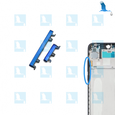 Power & Volume - side keys - Bleu - Redmi Note 7 (M1901F7G) - ori