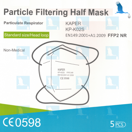 Masque FFP2 - Emballage 5 pièces - Livraison incluse